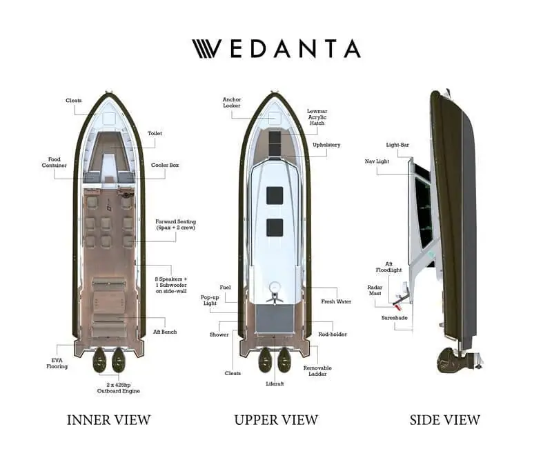 Vedanta Bali day boat deck plan and layout